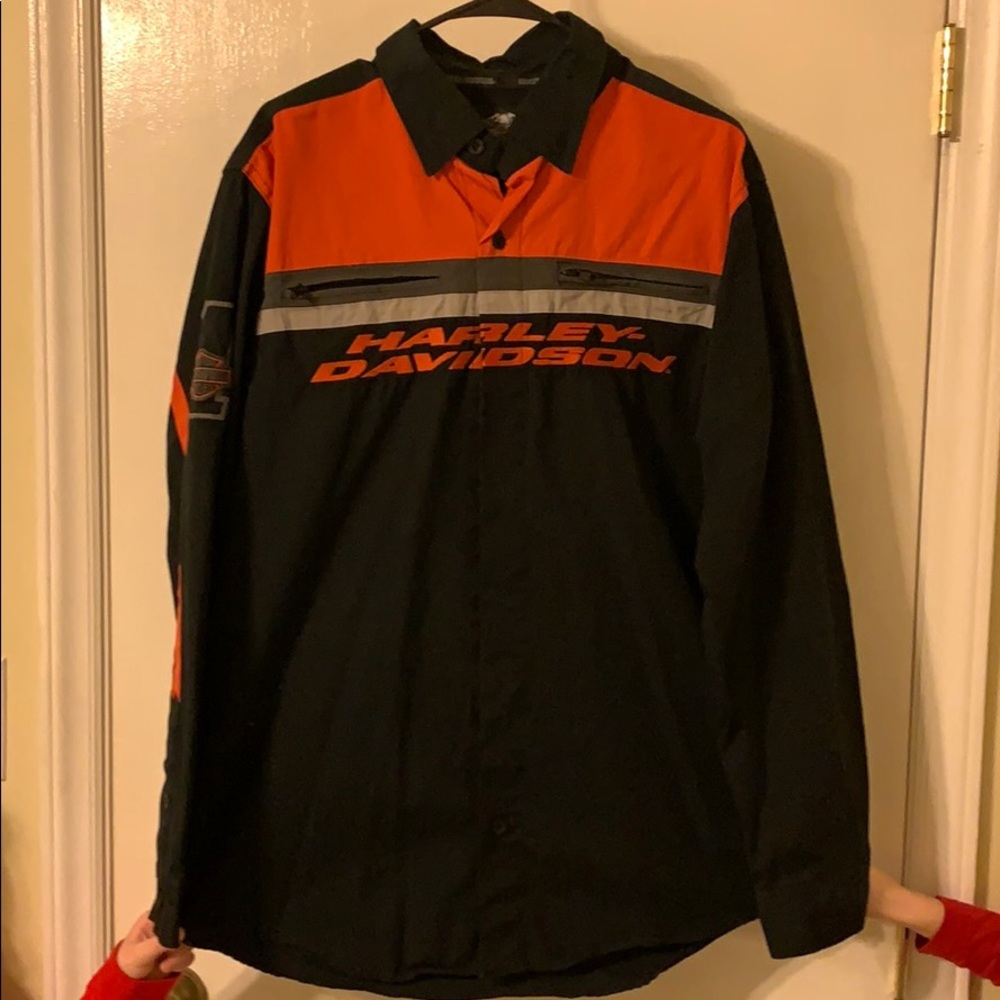 Harley Davidson collared button up long sleeve